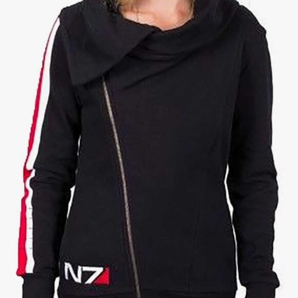BioWare Mass Effect N7 Armour Stripe Asymmetrical Zip Hoodie - Women's XL - Picture 1 of 11